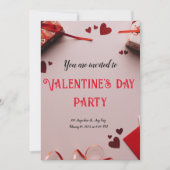 Red Happy Valentine's Day Modern Kaart (Voorkant)