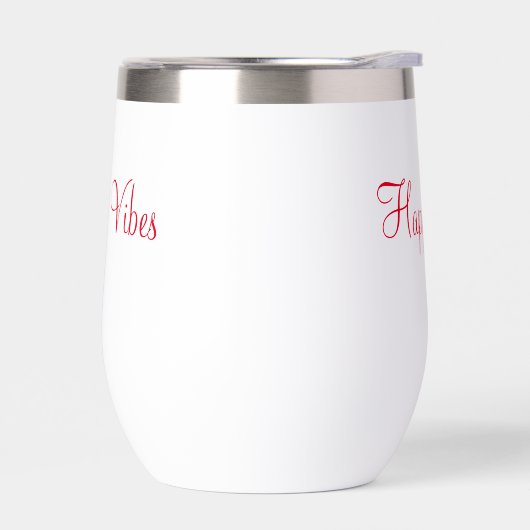 Red happy vibes vacances simple minimum calligraph (Gauche)