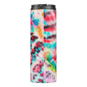 Red Hard Grunge. Shibori Pattern. Golden Brush Gra Thermosbeker (Achterkant)