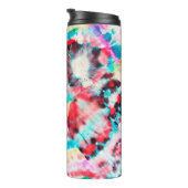 Red Hard Grunge. Shibori Pattern. Golden Brush Gra Thermosbeker (Geroteerd rechts)