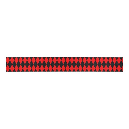 RED HARLEQUIN Ribbon Grosgrain Lint (Voorkant)