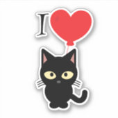 Red Hart I Love Chats Sticker (Devant)