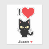 Red Hart I Love Chats Sticker (Feuille)