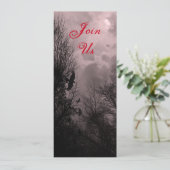 Red Haunted Sky et Raven Custom 4x9.25 Invitation (Debout devant)