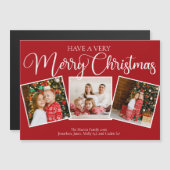 Red Have Very Joyal Christmas Photo Magnet Card (Devant / Derrière)