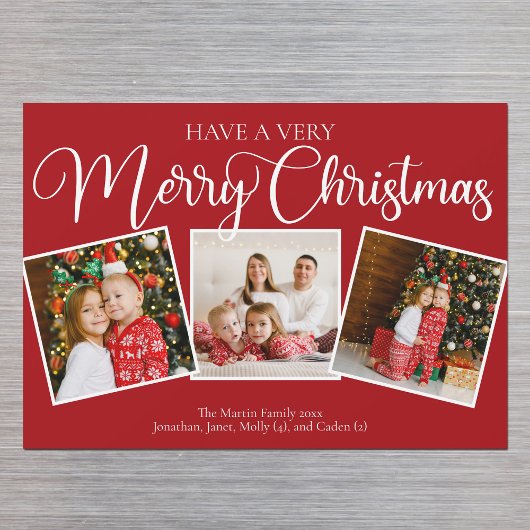 Red Have Very Joyal Christmas Photo Magnet Card
