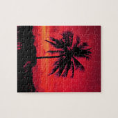 Red Hawaiian Sunset Exotic Palm Trees Legpuzzel (Horizontaal)