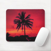 Red Hawaiian Sunset Exotic Palm Trees Muismat (Met muis)