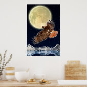 RED HAWK MOON II Imaginaire sauvage affiche (Cuisine)