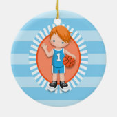 Red Hazard Basketball Player Keramisch Ornament (Achterkant)