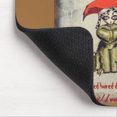 Red Hazard Dino Girl Mousepad Muismat (Hoek)