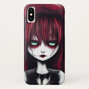 Red Hazard Gothic Girl iPhone X Hoesje