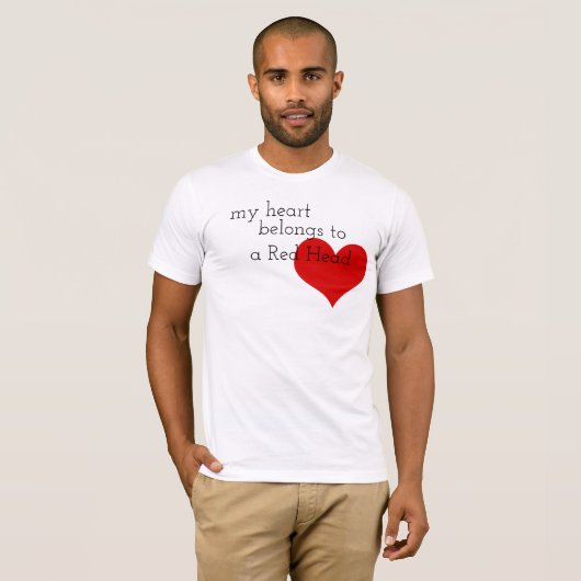 Red Head Heart Valentijnsdag T-shirt (Voorkant volledig)