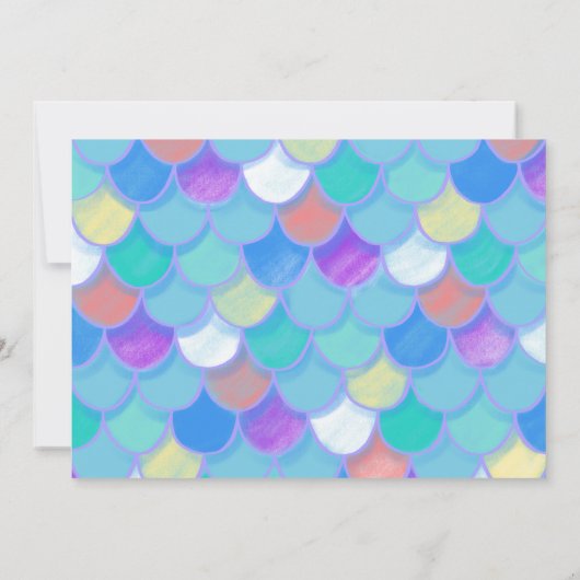 Red Head White Mermaid Birthday Party Kaart (Achterkant)