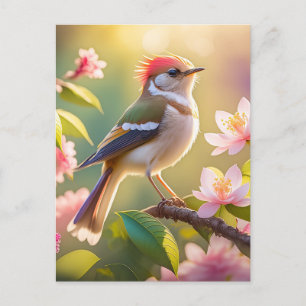 Red Headed Buff Chested Warbler Fantasy Bird Briefkaart