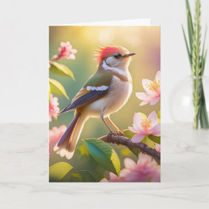 Red Headed Buff Chested Warbler Fantasy Bird Kaart