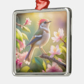 Red Headed Buff Chested Warbler Fantasy Bird Metalen Ornament (Links)