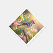 Red Headed Buff Chested Warbler Fantasy Bird Servet (Hoek)