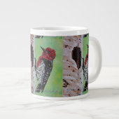Red Headed Woodpecker Coffee Cup Jumbo Mok (Voorkant rechts)
