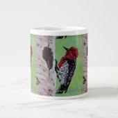 Red Headed Woodpecker Coffee Cup Jumbo Mok (Voorkant)