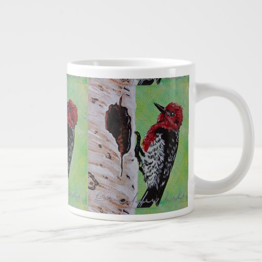 Red Headed Woodpecker Coffee Cup Jumbo Mok (Rechts)