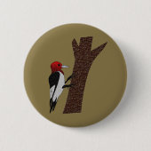Red Headed Woodpecker Ronde Button 5,7 Cm (Voorkant)
