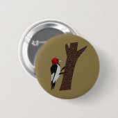 Red Headed Woodpecker Ronde Button 5,7 Cm (Voorkant /achterkant)