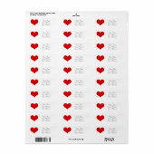 Red Heart aangepaste Adresetiketten Etiket (Full Sheet)