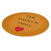 Red Heart Aanpasbare familienaam schattig Snijplank (Hoek)