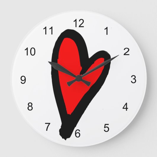 Red Heart Acrylic Wall klok (Voorkant)