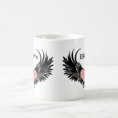Red heart angel black wings koffiemok (Center)