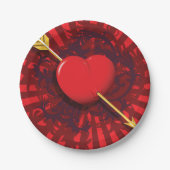 Red Heart Arrow Papieren Bordje (Voorkant)