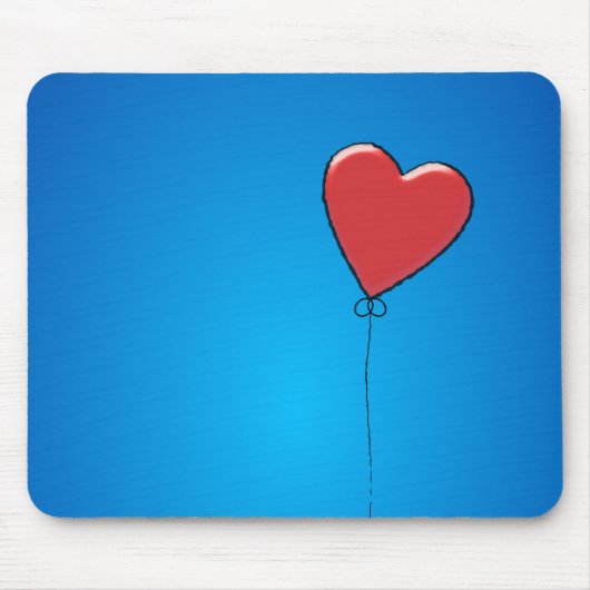 Red Heart-ballon Mousepad Muismat (Voorkant)