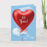 Red Heart Ballon voor 49-jarig jubileum