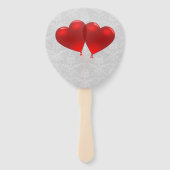 Red Heart Balloons Weddenschap voor handhand Handwaaier (Achterkant)