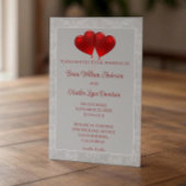 Red Heart Balloons Wedding Invitation