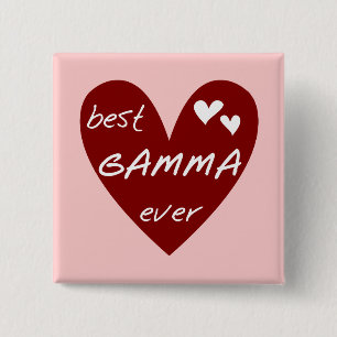 Red Heart Best Gamma Ever Tshirts en Gifts Vierkante Button 5,1 Cm