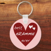 Red Heart Best Grammie Ever T-shirts en cadeautjes Sleutelhanger (Voorkant)