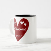 Red Heart Best Grammie Ever T-shirts en cadeautjes Tweekleurige Koffiemok (Voorkant links)