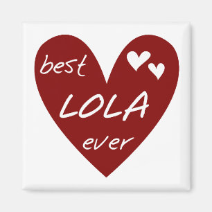 Red Heart Best Lola Ever T-shirts en cadeautjes Magneet