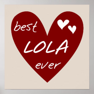 Red Heart Best Lola Ever T-shirts en cadeautjes Poster