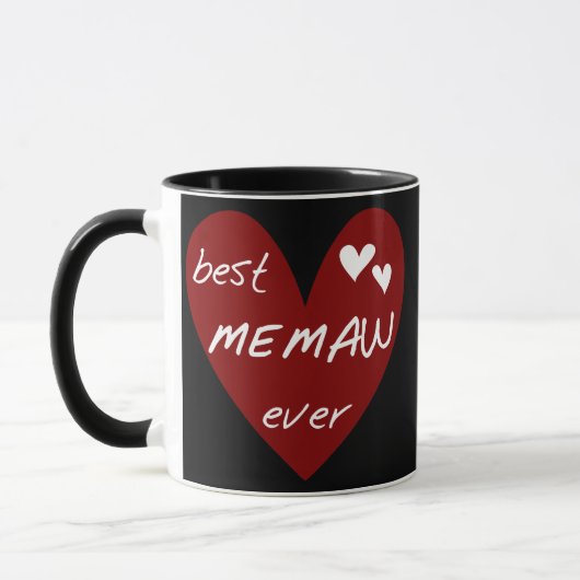 Red Heart Best Memaw Ever T-shirts en cadeautjes Mok (Links)