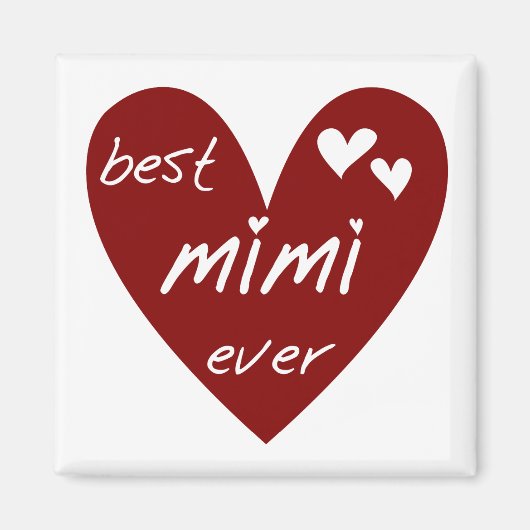 Red Heart Best Mimi Ever Tshirts en Gifts Magneet (Voorkant)