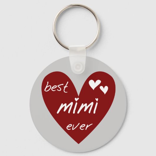 Red Heart Best Mimi Ever Tshirts en Gifts Sleutelhanger (Voorkant)