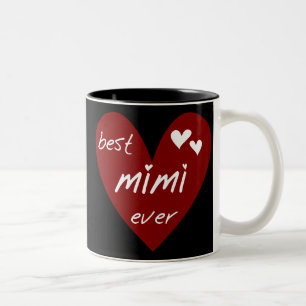 Red Heart Best Mimi Ever Tshirts en Gifts Tweekleurige Koffiemok