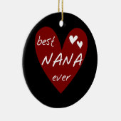 Red Heart Best Nana Ever T-shirts en cadeautjes Keramisch Ornament (Rechts)