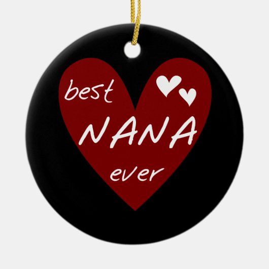 Red Heart Best Nana Ever T-shirts en cadeautjes Keramisch Ornament (Voorkant)