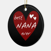 Red Heart Best Nana Ever T-shirts en cadeautjes Keramisch Ornament (Links)