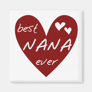 Red Heart Best Nana Ever T-shirts en cadeautjes Magneet