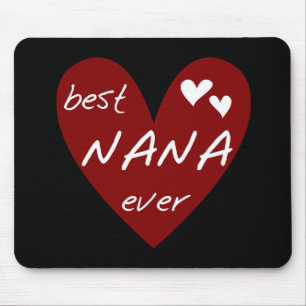 Red Heart Best Nana Ever T-shirts en cadeautjes Muismat